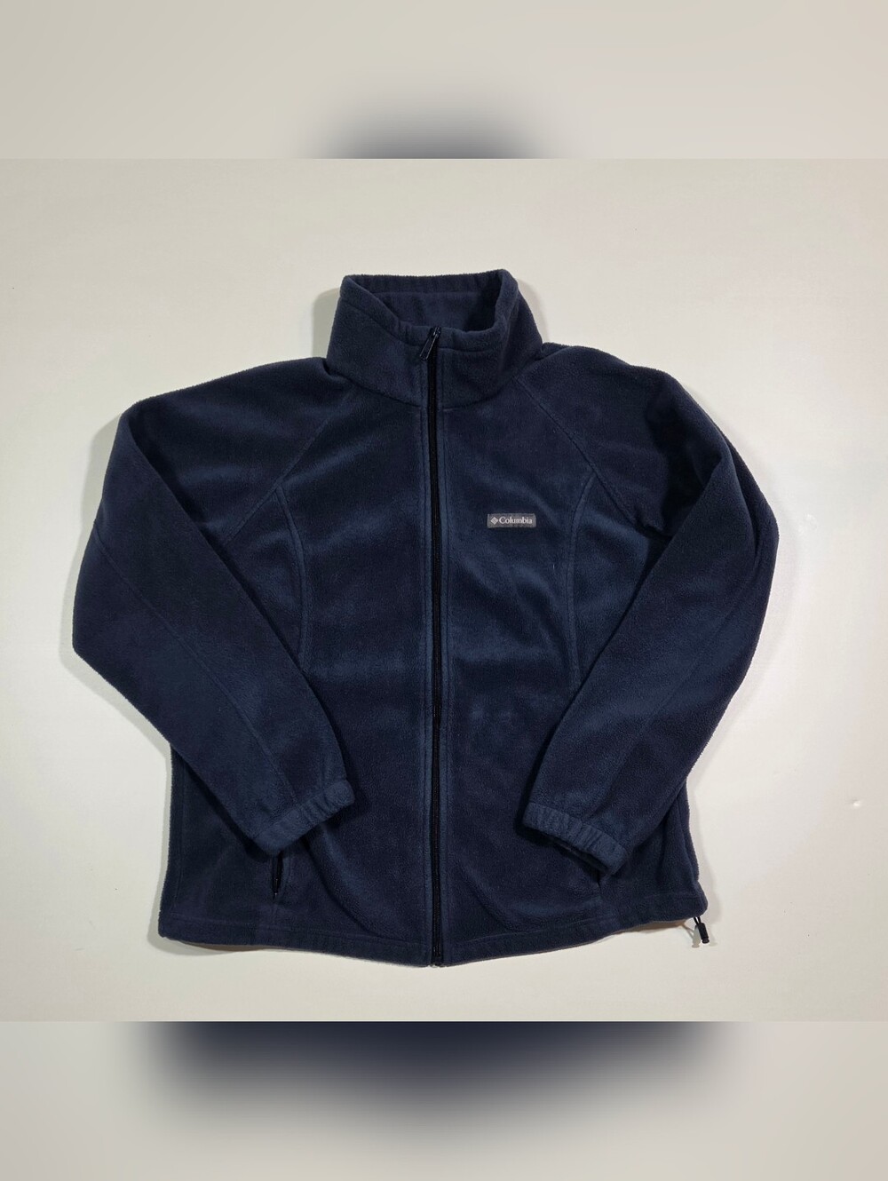 Columbia Women's Blue Full Zip Fleece Jacket Plus Size 1X Long Sleeve Pockets